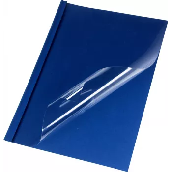 Mape pentru legare termică LMG A4, albastre, aspect piele, cotor 1,5 mm, pachet de 50 (LMG-BMDLM-BL-R1,5)