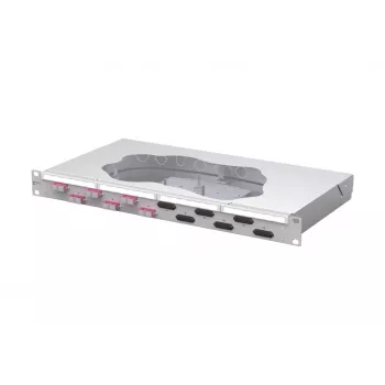 Patch panel de splice din fibră optică METZ CONNECT cu 6 porturi SC duplex OM4, 1U, montaj în rack 19 inch, 150457BB06-F