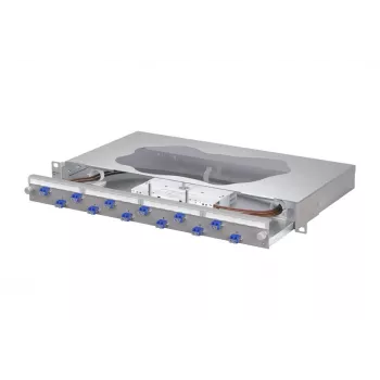 Patch panel de splice din fibră optică METZ CONNECT 12x LC-Duplex OS2 monomod, 1U, gri deschis 1504697412-F