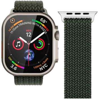 Buclă țesută VONMÄHLEN pentru Apple Watch 44/45/46/49mm, oliv
