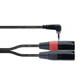 Cablu adaptor Y XLR Cordial EY 1 WRMM 3,5 mm TRS tată la 2x XLR tată 1 m negru 14873
