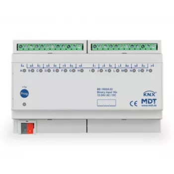 Modul de intrări binare MDT BE-16024.02, 16 canale, 8TE, șină DIN, 24V AC/DC KNX