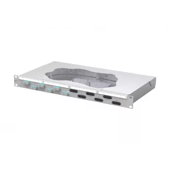 Patch panel de splice METZ CONNECT 1U 19 inch pentru rack, 6x SC-Duplex OM3 multimod, 12 fibre, gri deschis 150455BA06-F
