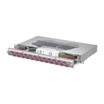 METZ CONNECT Splice Patch Panel 24xLC-Duplex OM4, 1U Rack Mount, 48 Fibers 1504677524-E