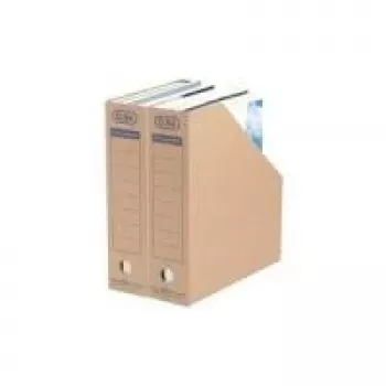 Suport pentru reviste ELBA tric System A4 maro natural cu orificiu pentru deget și etichetă imprimată pe cotor 83521