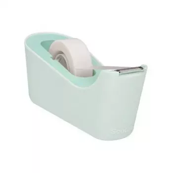Distribuitor de birou pentru bandă adezivă 3M Scotch C18 verde mentă cu Magic Tape, 19 mm x 7,5 m, transparent