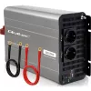 Invertor de tensiune Qoltec cu undă sinusoidală modificată 12V la 230V 3000W/6000W cu USB, compatibil cu LiFePO4 GEL AGM