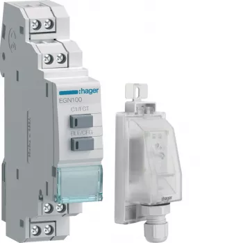 Întrerupător orar digital săptămânal HAGER EGK100 cu Bluetooth și montaj pe șină DIN