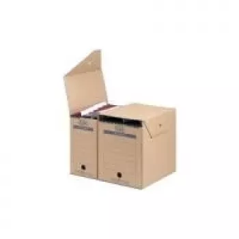 Cutie de arhivă pentru dosare suspendate ELBA tric System Standard, maro natural, DIN A4, carton ondulat, închisă pe toate laturile (83524)