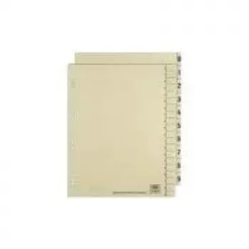 Separatoare de index ELBA, imprimate pe ambele fețe, chamois, 240 x 300 mm, carton kraft 200 g/m², perforații întărite (06455)