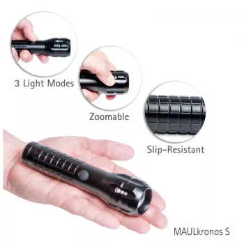 Lanternă LED MAUL MAULkronos S, 192 lumeni, rezistentă la stropire, neagră 8182390