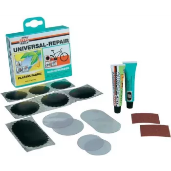 Set universal de reparare a pneurilor PROFEX REMA TIP TOP, set de 16 piese în cutie rigidă, pentru camere de bicicletă și obiecte gonflabile mici (60662)