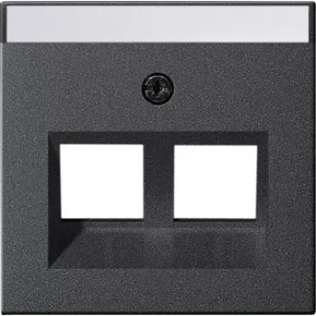 Placă de acoperire Gira System 55 pentru Modular Jack 30° cu 2 poziții antracit 264028