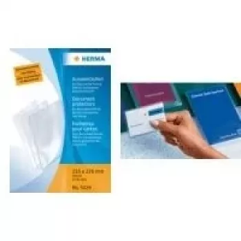 Folii pentru carduri HERMA 5013 pentru carduri de credit, 58 x 87 mm, polipropilenă, transparente, pachet de 25