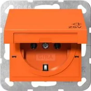 Priză SCHUKO Gira cu capac rabatabil, protecție sporită la atingere, portocaliu 4454109