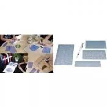 Set de șabloane de litere WEDO, 5 mm, 10 mm, 20 mm, transparent, cutie de plastic (70 12)