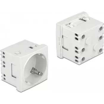 Priză Type F Delock Easy 45 cu obturator, alb RAL 9003, 16 A, 250 V, pachet de 10 81324