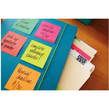 Note adezive 3M Post-it 655-6-POP, 127 x 76 mm, Powerpink, 100 foi, repoziționabile