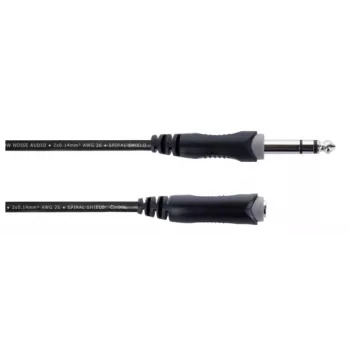 Cablu prelungitor Cordial 14826 jack stereo 6,3 mm 10 m negru