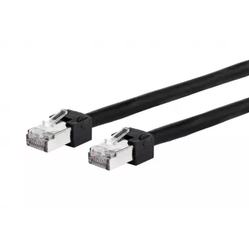 Cablu patch VoIP METZ CONNECT 13084U1500-E Cat.6 Ultraflex500 RJ45 tată la RJ45 tată, AWG 26/7, PUR, negru, 1,5 m