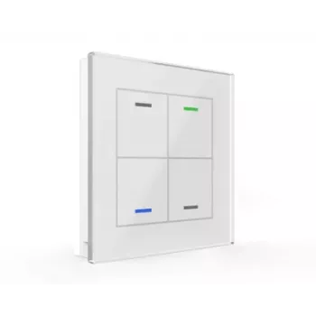 Comutator din sticlă MDT BE-GTL4TW.01 Glass Switch II Light cu 4 butoane, alb