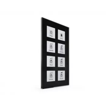 Buton din sticlă MDT BE-GTT8S.01 Push Button Plus 8 canale negru cu senzor de temperatură