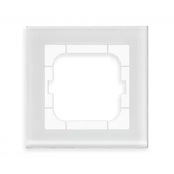 Ramă din sticlă MDT cu 1 canal, alb, pentru module de 63 mm BE-GTR163W.01