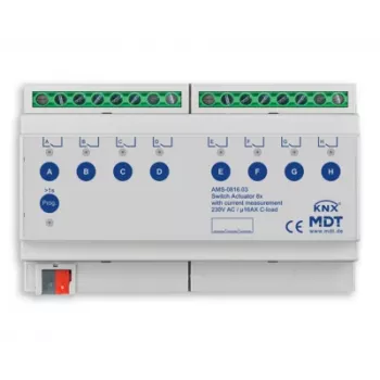 Actuator de comutare MDT AMS-0816.03 KNX, 8 canale, 16 A, 8 TE