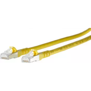 Cablu patch METZ CONNECT 1308450377-E Cat6a S/FTP, galben, 0,3 m