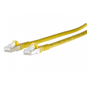 Cablu patch METZ CONNECT 1308450377-E Cat6a S/FTP, galben, 0,3 m