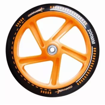 Trotinetă MUUWMI AU 116 din aluminiu, 200 mm, negru/portocaliu