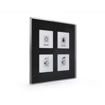 Buton de sticlă MDT BE-GT04S.01 Push Button Plus cu 4 funcții negru