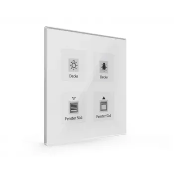 MDT BE-GTT4W.01 Glass Push-button Plus 4-fold White with Temperature Sensor