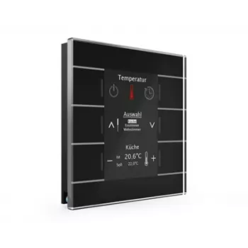 Panou de comandă inteligent KNX MDT BE-GBZS.01S din sticlă cu afișaj color, negru