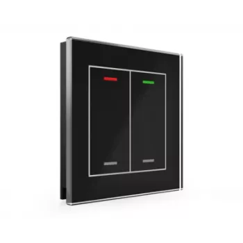 Buton din sticlă MDT II Light cu 2 canale RGBW, negru BE-GTL20S.01S