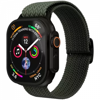 VONMÄHLEN Woven Loop pentru Apple Watch 40/41/42mm, oliv negru