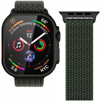 VONMÄHLEN Woven Loop pentru Apple Watch 40/41/42mm, oliv negru