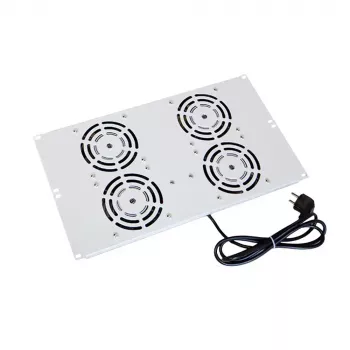 IT-BUDGET unitate de ventilatoare de acoperiș pentru dulapuri SRK - 4 ventilatoare active - 640 m³/h - termostat - întrerupător - gri deschis 90ITB19SRKXFAN4G