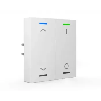 Buton KNX MDT BE-TAL55T2.C1 Light 55 2 circuite cu senzor de temperatură RGB-W, alb pur lucios
