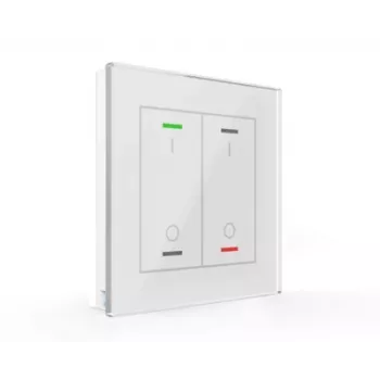 Buton tactil din sticlă MDT BE-GTL2TW.B1 Light II 2 canale RGBW cu senzor de temperatură alb