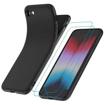 Husă Garegce pentru iPhone SE 2022 / SE 2020 / 8 / 7 cu 2 folii de protecție pentru ecran din sticlă securizată