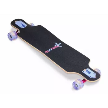 Longboard compact cruiser MUUWMI AU 560, rulmenți ABEC 7, roți cu LED, arțar canadian din 7 straturi