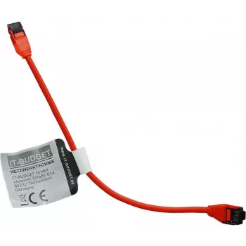 Cablu patch IT-BUDGET Premium Slim Cat8.1 S/FTP, 0,25 m, roșu, 40 Gbps, fără halogen 90ITBSLIM81PK025R