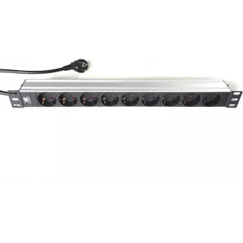 Prelungitor cu 9 prize LIEBERNETZ Silence Rack 19 inch, cablu 2 m, negru/argintiu 90LNSDL199S