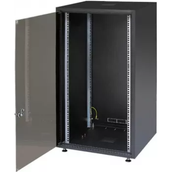 Dulap server IT-BUDGET 19 inch SJB - 15U - 600x800 mm - ușă din sticlă - panou posterior - negru (W-SJB6080-15S-161)