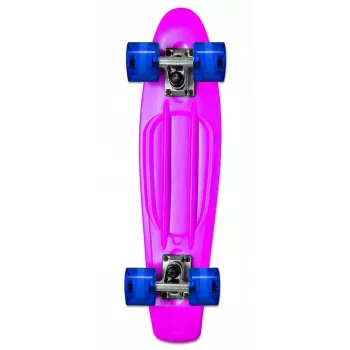 Skateboard cruiser mini NORULES No Rules AU 349 cu roți luminoase, roz