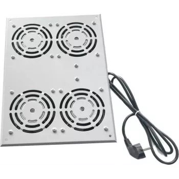 Unitate de ventilatoare IT-BUDGET pentru dulapuri SRK pe picioare, 4 ventilatoare active, 640 m³/h, termostat, întrerupător, gri deschis (90ITB19SRKFAN4G)