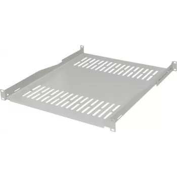 Raft fix de rack / suport pentru echipamente IT-BUDGET 19 inch, sarcină 80 kg, adâncime 450 mm, montare cu adâncime variabilă, gri deschis 90ITB19FBX450G