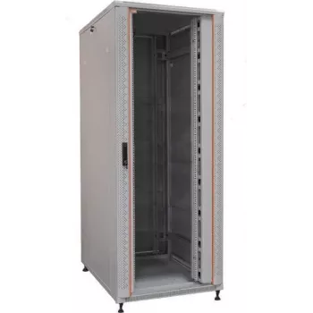 Dulap server IT-BUDGET 19 inch SRK - 42U - 800x1000 mm - ușă din sticlă/oțel - canale pentru cabluri - flatpack - gri deschis 90ITB19SRK42810GGN