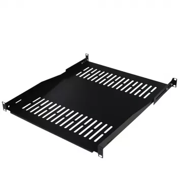 Raft de montare în rack / suport pentru echipamente IT-BUDGET 19 inch - sarcină 80 kg - adâncime 550 mm - montare cu adâncime variabilă - negru (90ITB19FBX550S)